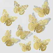 Clearance!TAKTUK Wall Art,12Pcs 3D LaserButterfly Wall Decorations 3 Sizes 6Styles 4 Coloer Butterfly Party Decorations Birthday Decorations Butterflies for,Wall Decor Living Room,Home Decor